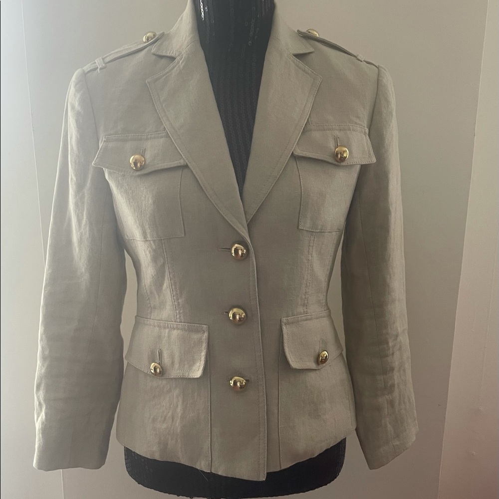 MICHAEL Michael Kors Beige Linen Jacket Size 6